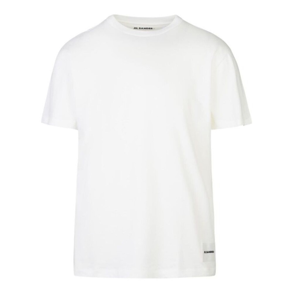 Jil Sander White Logo Crewneck T-Shirt Unisex Organic‎ Cotton Oversized Relaxed